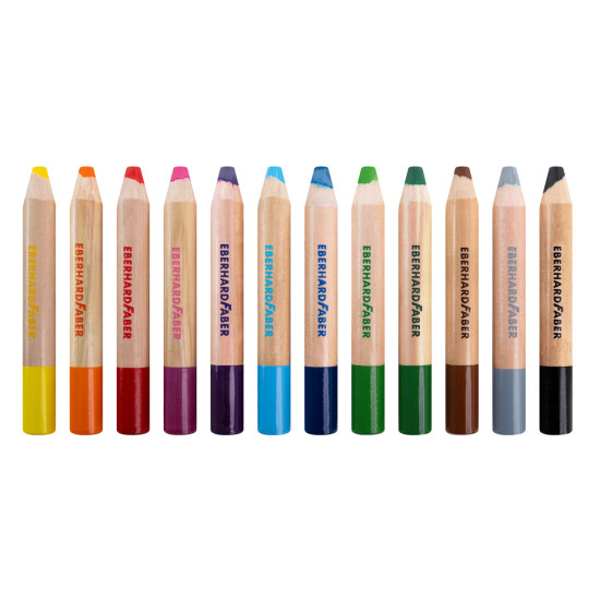 Карандаши EberhardFaber MiniMaxi 3в1 Jumbo Неломающиеся