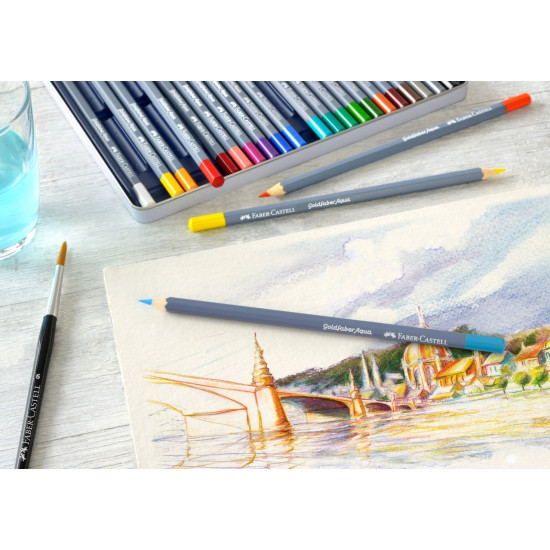 Акварельные карандаши Faber-Castell Goldfaber Aqua 12 цветов